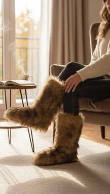 Faux fur boots
